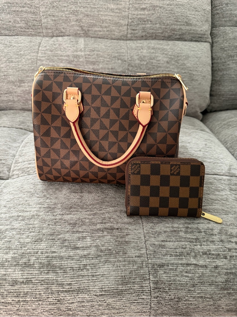 Brown Pattern Handbag with Zip Wallet (can be sold separate)